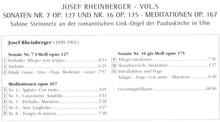 Load image into Gallery viewer, 12251 Josef Rheinberger Vol. 5 - Sonaten Nr. 7 und 16 / Meditationen op. 167