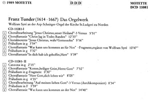 11081 Franz Tunder - Das Orgelwerk (2 CDs)