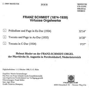 11191 Franz Schmidt - Virtuose Orgelwerke
