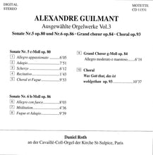 Laden Sie das Bild in den Galerie-Viewer, 11531 Alexandre Guilmant - Ausgewählte Orgelwerke Vol. 3
