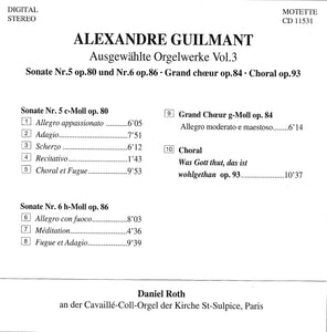 11531 Alexandre Guilmant - Ausgewählte Orgelwerke Vol. 3