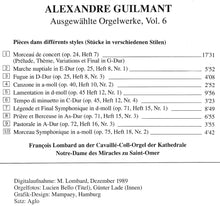 Load image into Gallery viewer, 11561 Alexandre Guilmant - Ausgewählte Orgelwerke Vol. 6

