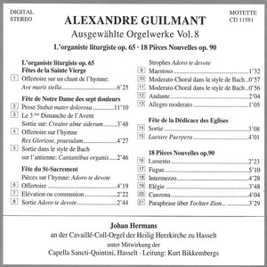 11581 Alexandre Guilmant - Ausgewählte Orgelwerke Vol. 8