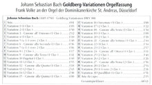 Laden Sie das Bild in den Galerie-Viewer, 12571 Johann Sebastian Bach: Goldberg-Variationen Orgelfassung
