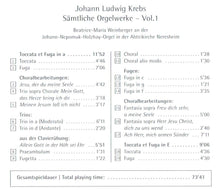 Laden Sie das Bild in den Galerie-Viewer, 12711 Johann Ludwig Krebs: Sämtliche Orgelwerke Vol. 1
