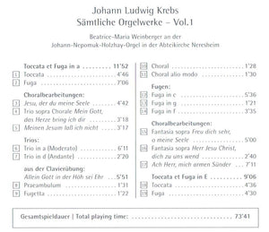 12711 Johann Ludwig Krebs: Sämtliche Orgelwerke Vol. 1