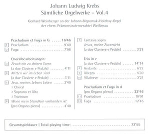 12741 Johann Ludwig Krebs: Sämtliche Orgelwerke Vol. 4