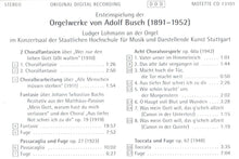 Load image into Gallery viewer, 13101 Ersteinspielung der Orgelwerke von Adolf Busch (1891 - 1952)
