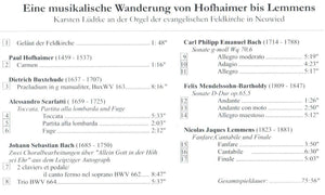 13451 Eine musikalische Wanderung von Hofhaimer bis Lemmens