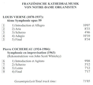 13811 Französische Kathedralmusik von Notre Dame-Organisten