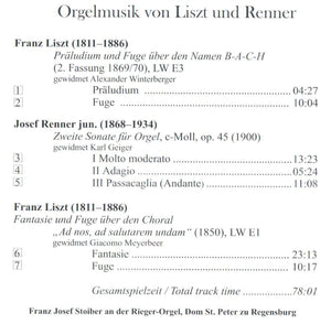 13851 Orgelmusik von Liszt und Renner