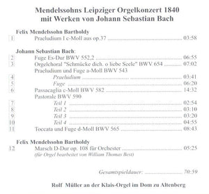 13971 Mendelssohns Leipziger Orgelkonzert 1840 (Digipak)