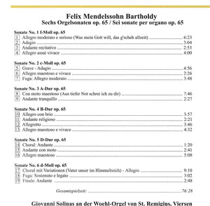 14061 F. Mendelssohn - Sechs Orgelsonaten op. 65 (G. Solinas)