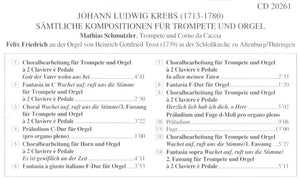 20261 Johann Ludwig Krebs - Sämtliche Kompositionen für Trompete und Orgel