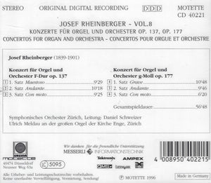 40221 Josef Rheinberger - Konzerte für Orgel und Orchester Op. 137 und 177