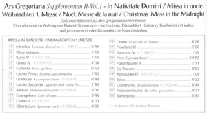 50321-1 Ars Gregoriana - Supplementum II - Vol. 1 - In Nativitate Domini