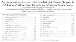 50321-3 Ars Gregoriana Supplementum II - Vol. 3 In Nativitate Domini