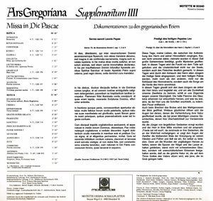50340 Ars Gregoriana - Supplementum IV - Missa in Die Pascae (LP)